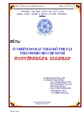 Ô nhiễm do rác thải đô thị tại thành phố Hồ Chí Minh: Nguyên nhân và giải pháp