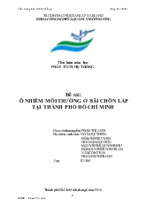 Ô nhiễm môi trường ở bãi chôn lấp tại thành phố Hồ Chí Minh