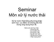 Seminar Môn xử lý nước thải