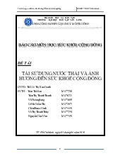 Tái sử dụng nước thải và ảnh hưởng đến sức khỏe cộng đồng