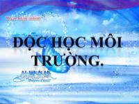 Tiểu luận Độc học môi trường - Biến đổi vô sinh trong môi trường