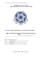 Vấn đề môi trường khi xây dựng nhà máy nước Tân Hiệp