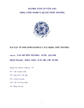 Vấn đề môi trường xung quanh hiện trạng phân thải ở tp Hồ Chí Minh