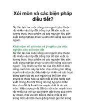 Xói mòn và các biện pháp điều tiết?