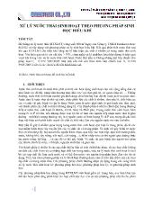 Xử lý nước thải sinh hoạt theo phương pháp sinh học hiếu khí