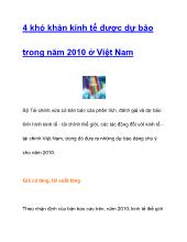 4 khó khăn kinh tế được dự báo trong năm 2010 ở Việt Nam