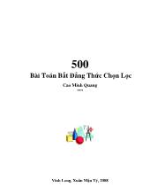 500 bất đẳng thức chọn lọc- Cao Minh Quang