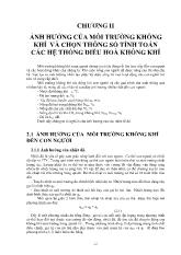 Ảnh hưởng của môi trường không khí và chọn thông số tính toán các hệ thống điều hoà không khí