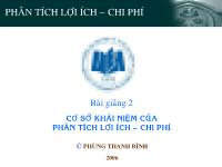 Bài giảng Cơ sở khái niệm của phân tích lợi ích - Chi phí