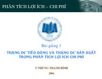 Bài giảng Thặng dư tiêu dùng và thặng dư sản xuất trong phân tích lợi ích chi phí