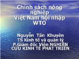 Chính sách nông nghiệp Việt Nam hội nhập WTO