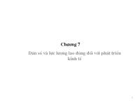 Dân số và lực lượng lao động đối với phát triển kinh tế