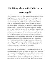 Hệ thống pháp luật về đầu tư ra nước ngoài Đầu tư ra nước ngoài (ĐTRNN)