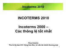 Incoterms 2000 - Các thông lệ tốt nhất