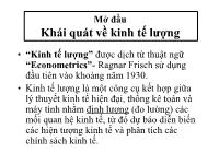 Khái quát về kinh tế lượng