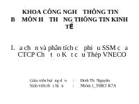Lựa chọn và phân tích cổ phiếu SSM của công ty cổ phần chế tạo kết cấu thép VNECO