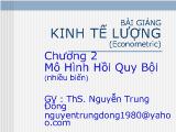 Mô Hình Hồi Quy Bội (nhiều biến) Tronh Kinh Tế Lượng