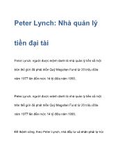 Peter Lynch: Nhà quản lý tiền đại tài Peter Lynch
