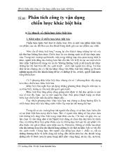 Phân tích công ty vận dụng chiến lược khác biệt hóa