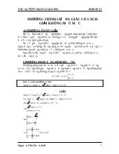 Phương trình lượng giác có cách giải không mẫu mực