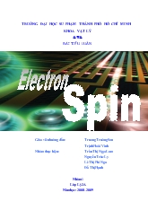 Tiểu luận Bài Electron Spin