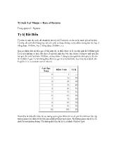 Tỷ Suất Lợi Nhuận -- Rate of Returns Trọng-Quyen