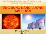 Ứng dụng năng lượng mặt trời