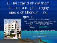 Xác định giá tham chiếu của cổ phiếu ngày giao dịch không hưởng quyền của công ty cổ phần cơ điện lạnh REE
