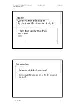 Qui mô và thời điểm đầu tư Sự phụ thuộc lẫn nhau của các dự án