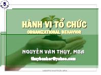 Tài liệu Hành Vi Tổ Chức - Nguyễn Văn Thụy