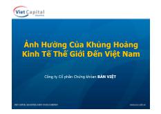 Ảnh hưởng của khủng hoảng tài chính mỹ tới Việt Nam