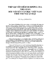 Ảnh hưởng của nho giáo đối với nền văn học Việt Nam thời trung cận đại - GS. Nguyễn Đình Chú