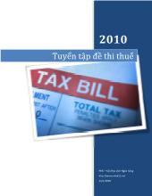 Đề thi tự luận thuế học viện ngân hàng 2010