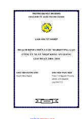 Hoạch định chiến lược Marketing gạo công ty xuất nhập khẩu An Giang giai đoạn 2004-2010