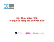 Hội Thảo M&A 2008 “Nâng cao năng lực cho bên bán”