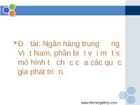 Ngân hàng trung ương Việt Nam, phân biệt với một số mô hình tổ chức của các quốc gia phát triển.