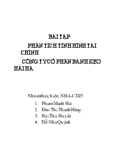 Phân tích tình hình tài chính công ty cổ phần bánh kẹo Hải Hà