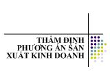 Thẩm định phương án sản xuất kinh doanh