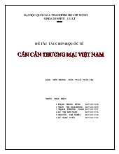Tiểu luận - CÁN CÂN THƯƠNG MẠI Việt Nam