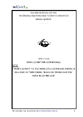 Ý nghĩa lịch sử và tác động của cách mạng tháng 10 nga năm 1917 đến phong trào giải phóng dân tộc trên toàn thế giới