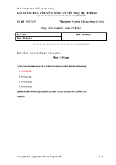 Đề kiểm tra chuyên môn về hỗ trợ hệ thống - FPT