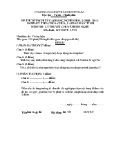 Đề thi tốt nghiệp cao đẳng nghề khóa 2 (2008-2011): Kĩ thuật sửa chữa, lắp ráp máy tính (có đáp án) 23