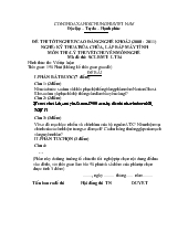 Đề thi tốt nghiệp cao đẳng nghề khóa 2 (2008-2011) : Kĩ thuật sửa chữa, lắp ráp máy tính (có đáp án) 34