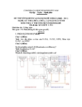 Đề thi tốt nghiệp cao đẳng nghề khóa 2 (2008-2011) : Kĩ thuật sửa chữa, lắp ráp máy tính (có đáp án) 31