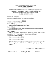 Đề thi tốt nghiệp cao đẳng nghề khóa 2 (2008-2011): Kĩ thuật sửa chữa, lắp ráp máy tính (có đáp án) 21
