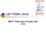 Bài giảng Lập trình Java - Bài 1: Tổng quan về ngôn ngữ Java