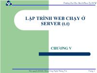 Bài giảng Lập trình Web chạy ở Server - Chương 5: Giới thiệu về JSP