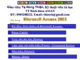 Bài giảng Microsoft Access 2003