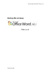 Hướng dẫn sử dụng Microsoft Office Word 2007 - Phần cơ sở