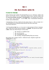 Ngôn ngữ XML - Bài 5: XSL Style Sheets